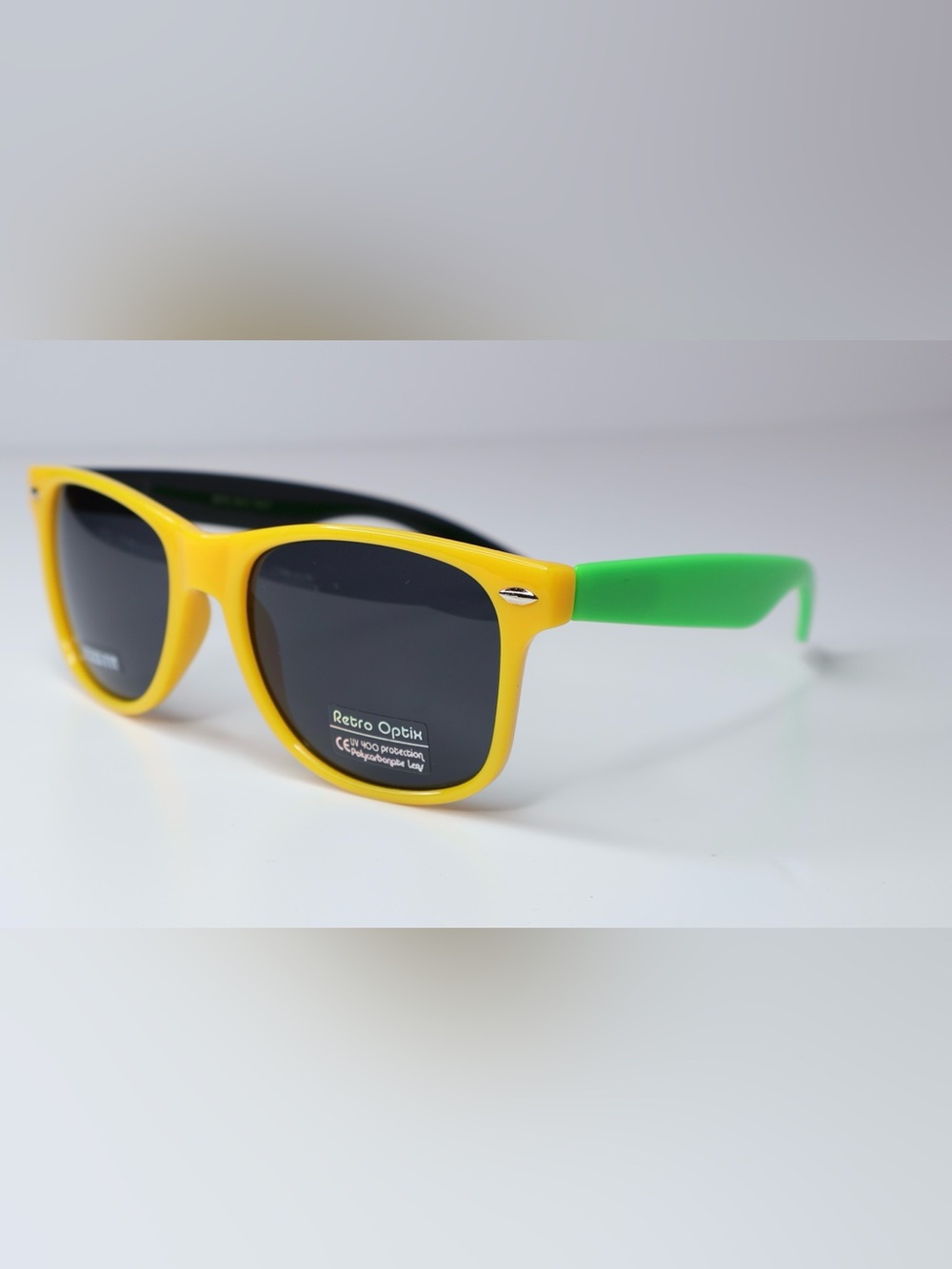 Men's Yellow Frame Sunglasses with Green Temples
